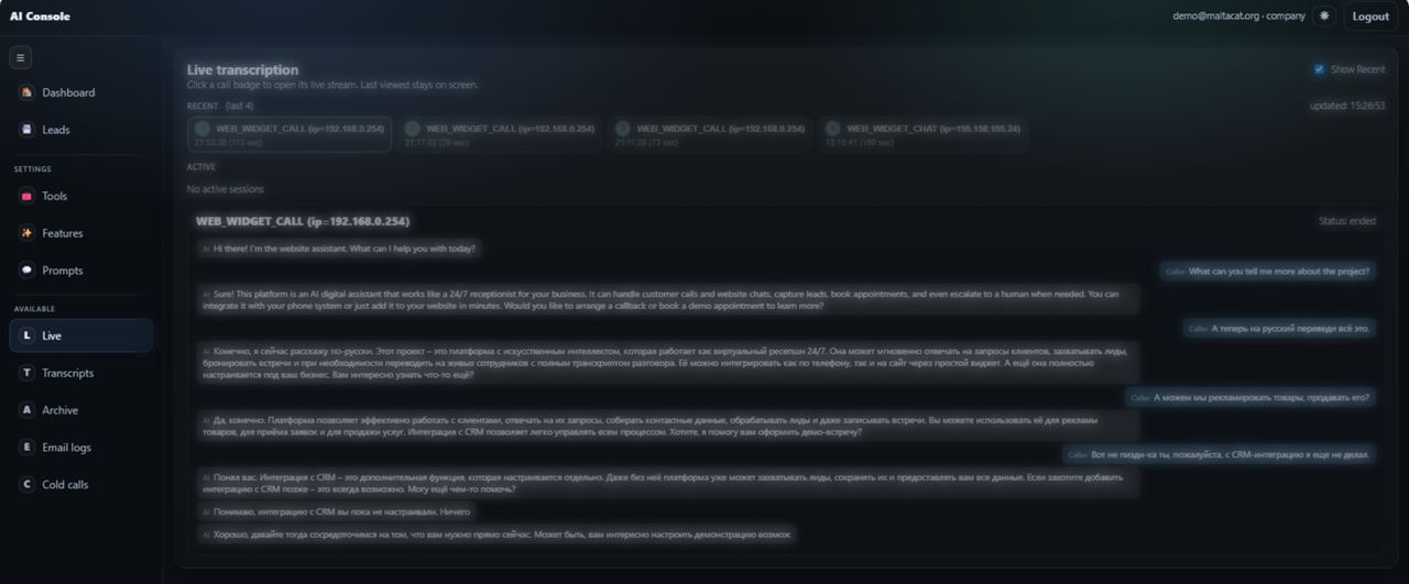 Live transcription preview